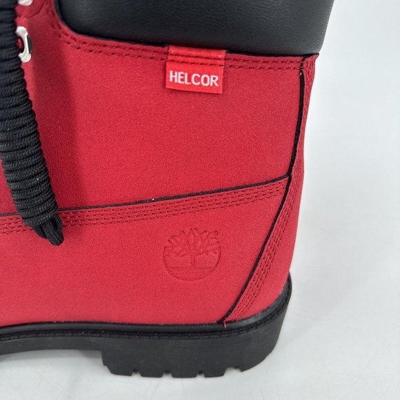 Timberland Heritage Men's Boots Waterproof Red Black Helcor Size 10 NEW in Box - Picture 5 of 14